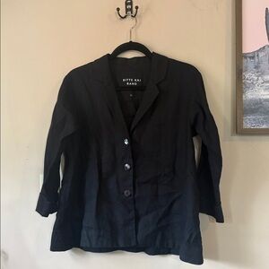 Bitte Kai Rand Black Lazy Linen Jacket Size Small Minimalist